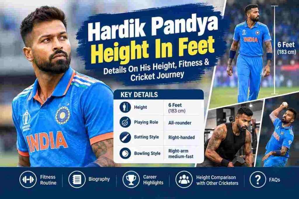 Hardik Pandya Height In Feet