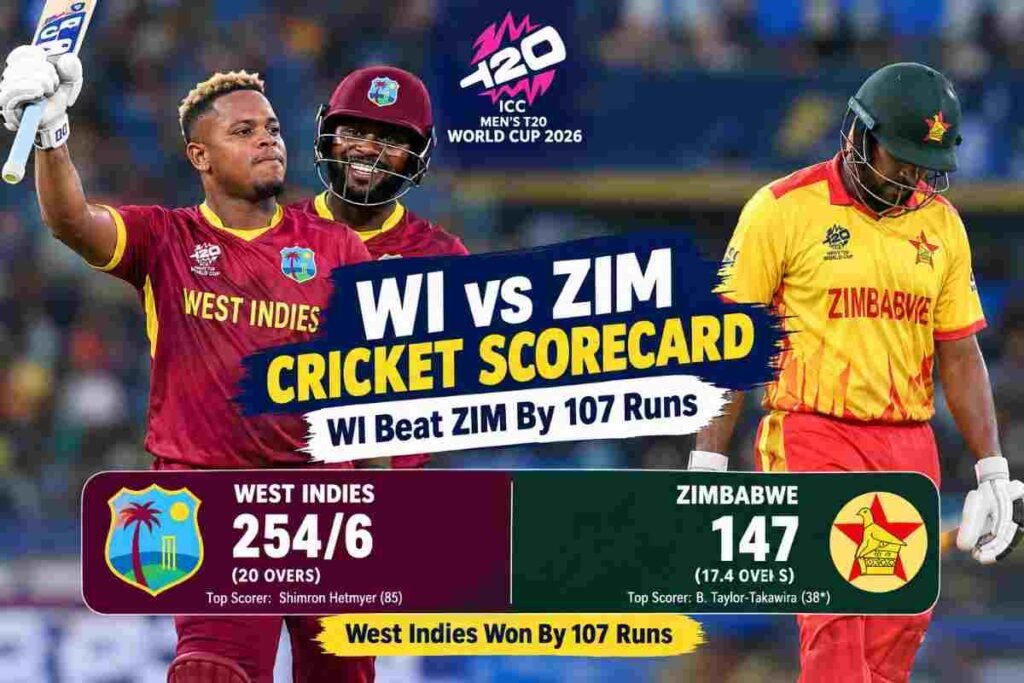 west indies cricket team vs zimbabwe national cricket team match scorecard
