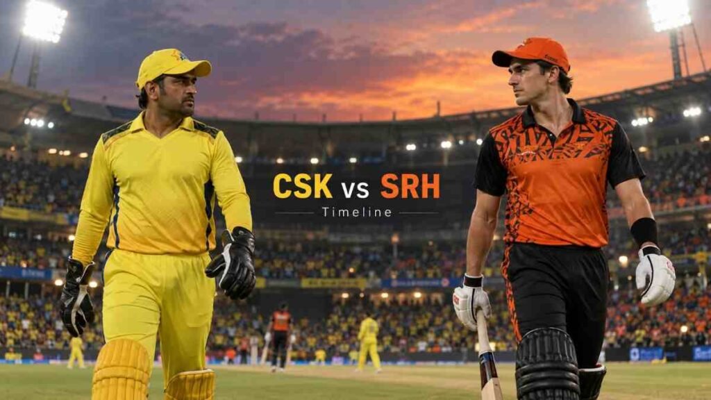 Chennai Super Kings Vs Sunrisers Hyderabad Timeline