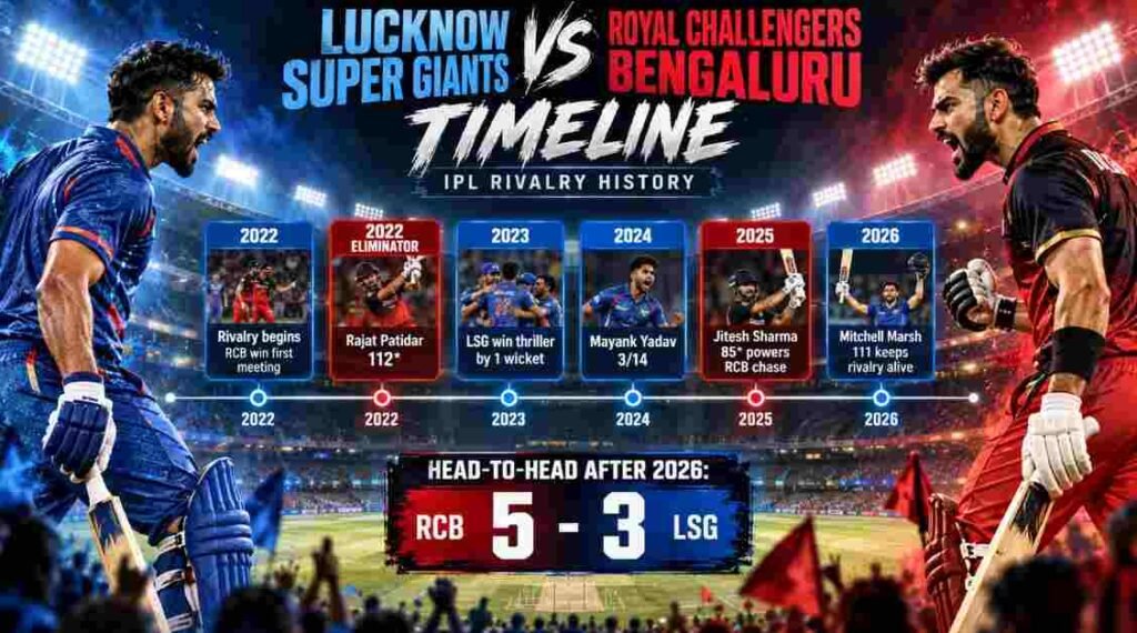 lucknow super giants vs royal challengers bengaluru timeline